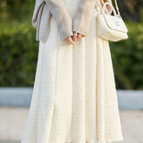Elegant Versatile High Waist Ribbed Knit Skirt