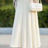 Elegant Versatile High Waist Ribbed Knit Skirt