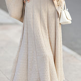 Elegant Versatile High Waist Ribbed Knit Skirt