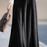 Elegant Versatile High Waist Ribbed Knit Skirt
