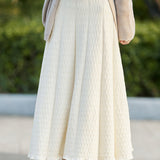 Elegant Versatile High Waist Ribbed Knit Skirt