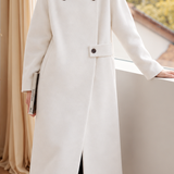 Chic Versatile Stand Collar Long Double Faced Wool Coat