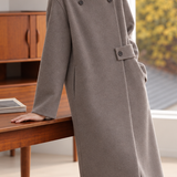 Chic Versatile Stand Collar Long Double Faced Wool Coat