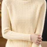 Chic Versatile Mock Neck Long Sleeve Knit Sweater