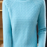 Chic Versatile Mock Neck Long Sleeve Knit Sweater