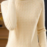 Chic Versatile Mock Neck Long Sleeve Knit Sweater