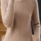 Chic Versatile Mock Neck Long Sleeve Knit Sweater