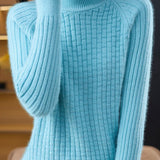 Chic Versatile Mock Neck Long Sleeve Knit Sweater