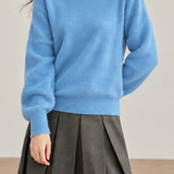 Elegant Asymmetric Shoulder Beaded Batwing Sleeve Knit Sweater