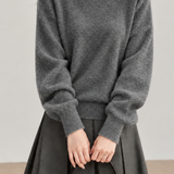 Elegant Asymmetric Shoulder Beaded Batwing Sleeve Knit Sweater