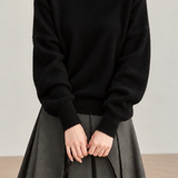 Elegant Asymmetric Shoulder Beaded Batwing Sleeve Knit Sweater