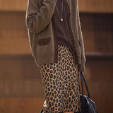 Chic Versatile Crew Neck Metal Button Knit Cardigan