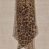 Chic Leopard Print Long Silk Scarf