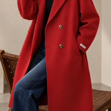 Chic Versatile Long Collared Wool Blend Coat