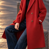Chic Versatile Long Collared Wool Blend Coat