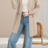 Casual Shawl Collar Longline Knit Cardigan