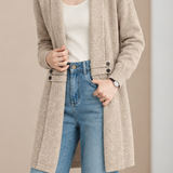 Casual Shawl Collar Longline Knit Cardigan