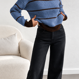 Chic Striped Turtleneck Sweater