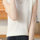 Elegant Mock Neck Sleeveless Knit Vest