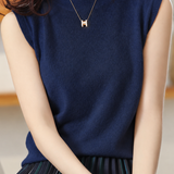 Elegant Mock Neck Sleeveless Knit Vest