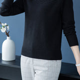Chic Mock Neck Long Sleeve Cable Knit Sweater