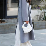 French-Inspired Oversized Collar Double-Breasted Woolen Coat