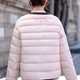 Casual Colorblock Crew Neck Long Sleeve Padded Jacket