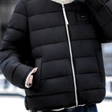 Casual Colorblock Crew Neck Long Sleeve Padded Jacket