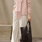 Elegant Wrap Front Diagonal Button Coat