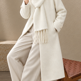 Elegant Wrap Front Diagonal Button Coat