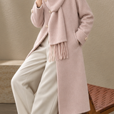 Elegant Wrap Front Diagonal Button Coat