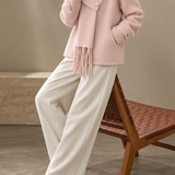 Elegant Wrap Front Diagonal Button Coat