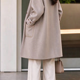 Casual Detachable Hood Wool Blend Coat