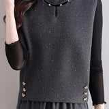 Elegant Sequin V-Neck Vest and Elastic Waist Skirt Set