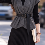 Chic Collared Sleeveless Waistcoat