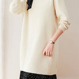 Elegant Layered Look Polka Dot Tie Detail Knit Dress