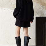 Casual Layered Look Denim Collared Half Zip Sweatshirt