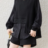 Casual Crew Neck Asymmetric Layered Look Shirt