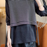 Casual Layered Look Houndstooth Vest Panel Shirt