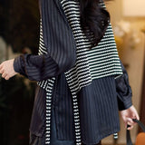 Casual Layered Look Houndstooth Vest Panel Shirt