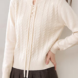 Casual Cross Wrap Cable Knit Sweater