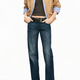Casual Layered Look Striped Shirt Panel Collared Jacket