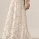 Elegant Reversible Lace Panel Double Layer Knit Skirt