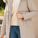 Versatile Detachable Sleeve Drawstring Waist Parka