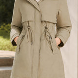 Versatile Detachable Sleeve Drawstring Waist Parka