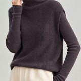 Casual Turtleneck Sleeveless Solid Color Knit Vest