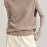 Casual Turtleneck Sleeveless Solid Color Knit Vest