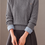 Casual Layered Look Striped Collared Cable Knit Sweater - liwisi
