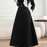 Elegant Polka Dot Tie Neck A-Line Dress - liwisi