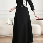 Elegant Polka Dot Tie Neck A-Line Dress - liwisi